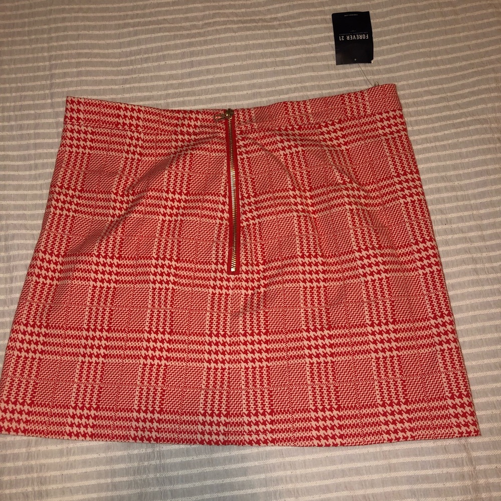 Houndstooth Red F21 Mini Skirt